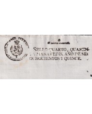 1815-PS-24 ESPAÑA SPAIN REVENUE SEALLED PAPER 1815 SELLO 4º UNUSED