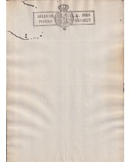 1827-PS-5 ESPAÑA SPAIN REVENUE SEALLED PAPER 1827 SELLO DE POBRES UNUSED.