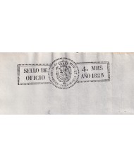 1825-PS-12 ESPAÑA SPAIN REVENUE SEALLED PAPER 1825 SELLO DE OFICIOS UNUSED.