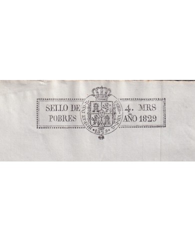 1829-PS-13 ESPAÑA SPAIN REVENUE SEALLED PAPER 1829 SELLO DE OFICIOS UNUSED.