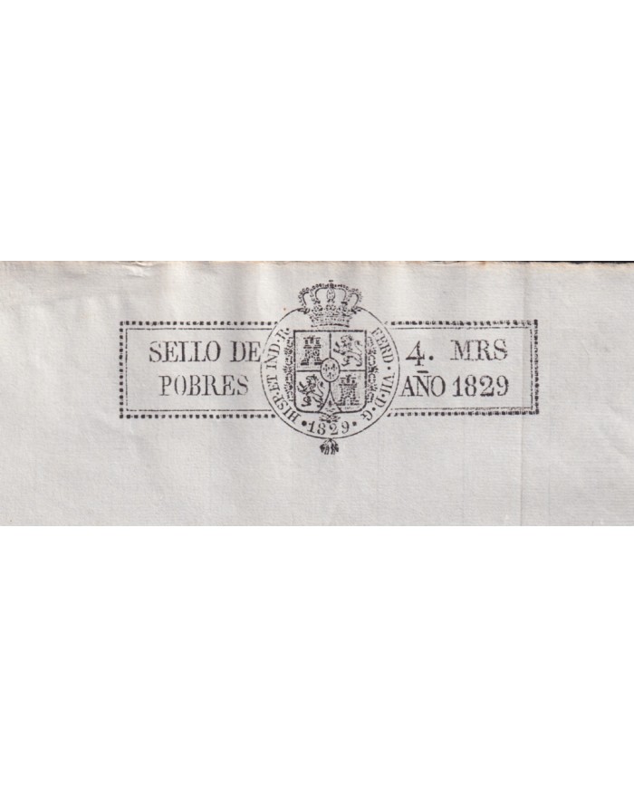 1829-PS-13 ESPAÑA SPAIN REVENUE SEALLED PAPER 1829 SELLO DE OFICIOS UNUSED.
