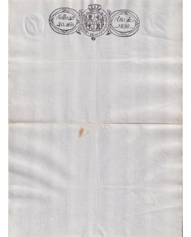 1830-PS-80 ESPAÑA SPAIN REVENUE SEALLED PAPER 1830 SELLO 4º UNUSED.