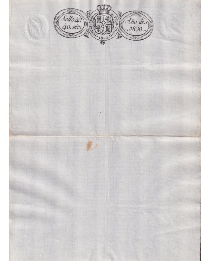 1830-PS-80 ESPAÑA SPAIN REVENUE SEALLED PAPER 1830 SELLO 4º UNUSED.