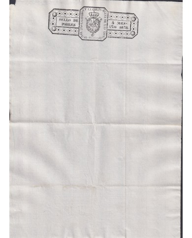 1838-PS-16 ESPAÑA SPAIN REVENUE SEALLED PAPER 1838 SELLO DE POBRES UNUSED.