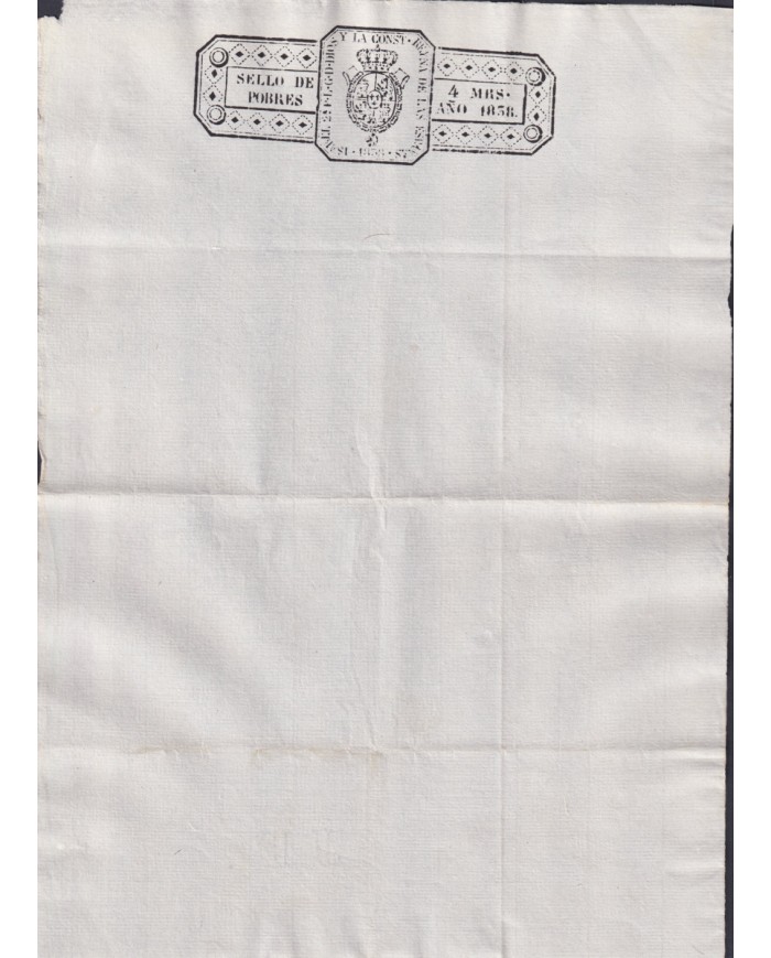 1838-PS-16 ESPAÑA SPAIN REVENUE SEALLED PAPER 1838 SELLO DE POBRES UNUSED.