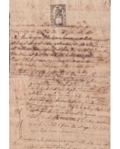 1866-PS-79 ESPAÑA SPAIN REVENUE SEALLED PAPER 1866 SELLO 9º.