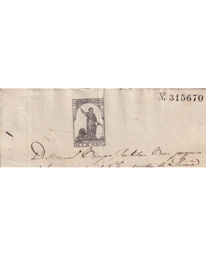 1872-PS-16 ESPAÑA SPAIN REVENUE SEALLED PAPER 1872 SELLO 11º.
