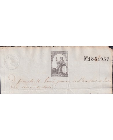 1873-PS-16 ESPAÑA SPAIN REVENUE SEALLED PAPER 1873 SELLO 11º.
