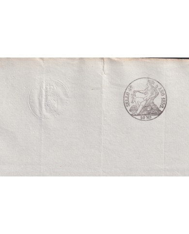 1852-PS-82 ESPAÑA SPAIN REVENUE SEALLED PAPER 1852 SELLO 4º UNUSED.