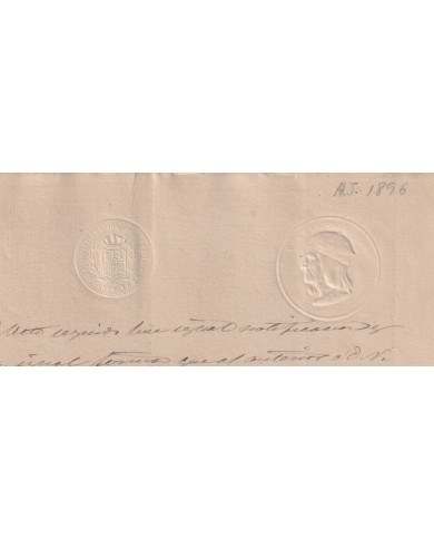 1896-PS-6 ESPAÑA SPAIN REVENUE SEALLED JUDICIAL PAPER 10c.