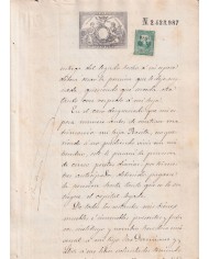 1878-PS-11 ESPAÑA SPAIN REVENUE SEALLED PAPER 1878 SELLO 11º + SOC TIMBRE BARCELONA.