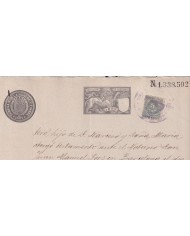 1897-PS-6 ESPAÑA SPAIN REVENUE SEALLED PAPER 1897 SELLO 13º + 5c WAR TAX.