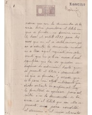 1896-PS-7 ESPAÑA SPAIN REVENUE SEALLED PAPER 1896 SELLO 8º.