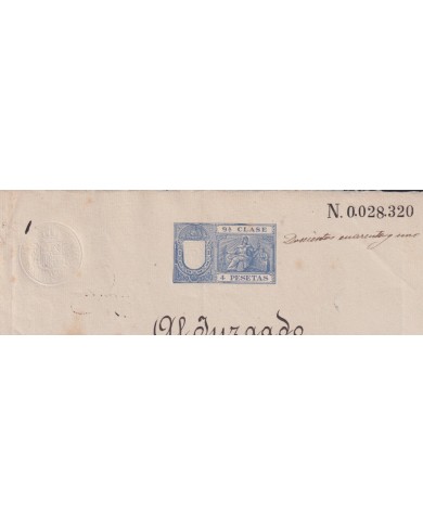 1896-PS-8 ESPAÑA SPAIN REVENUE SEALLED PAPER 1896 SELLO 9º.