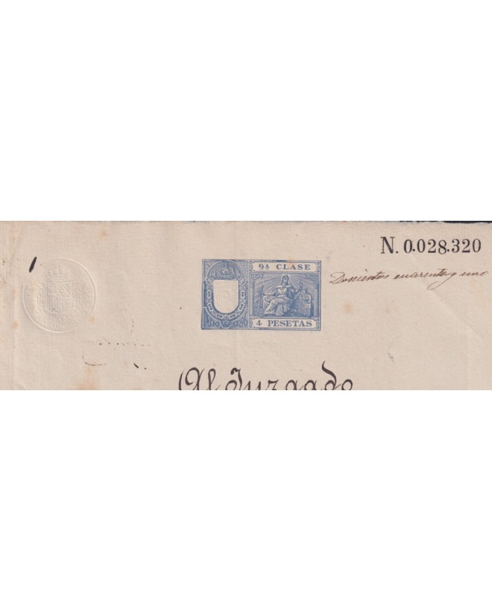 1896-PS-8 ESPAÑA SPAIN REVENUE SEALLED PAPER 1896 SELLO 9º.