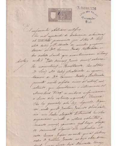 1896-PS-10 ESPAÑA SPAIN REVENUE SEALLED PAPER 1896 SELLO 11º.