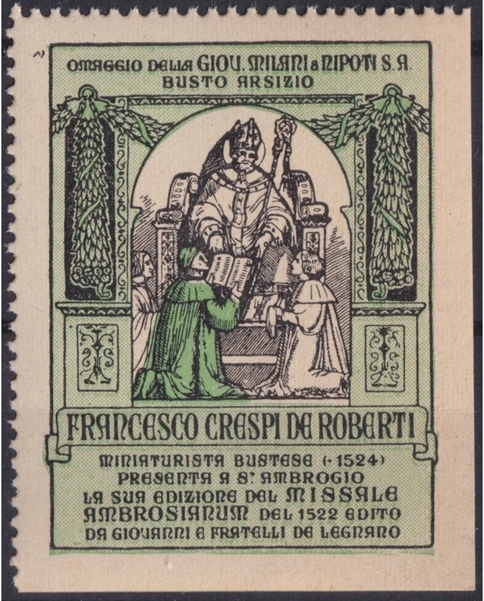 F-EX17447 ITALY ITALIA CINDERELLA 1930 BUSTO ARSIZIO FRANCE FRANCIASCHO CRESPI 42x53 mm ORIGINAL GUM
