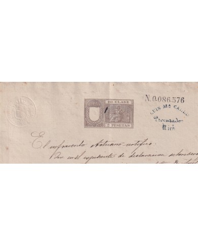 1896-PS-10 ESPAÑA SPAIN REVENUE SEALLED PAPER 1896 SELLO 11º.