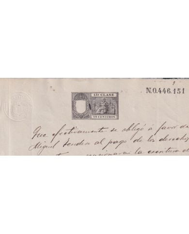 1896-PS-12 ESPAÑA SPAIN REVENUE SEALLED PAPER 1896 SELLO 13º.