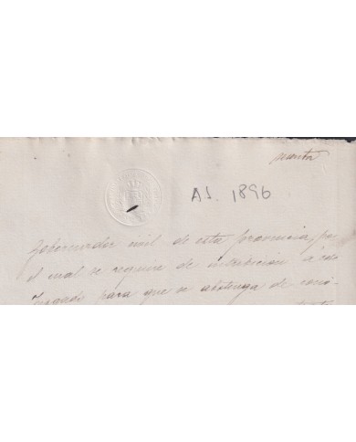 1896-PS-13 ESPAÑA SPAIN REVENUE SEALLED PAPER 1896 10c JUDICIAL.