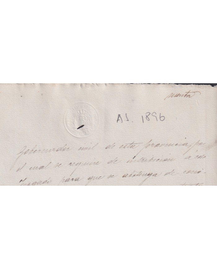 1896-PS-13 ESPAÑA SPAIN REVENUE SEALLED PAPER 1896 10c JUDICIAL.