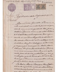 1899-PS-6 ESPAÑA SPAIN REVENUE SEALLED PAPER 1899 SELLO 12º + 10c TIMBRE MOVIL.
