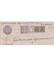 1899-PS-6 ESPAÑA SPAIN REVENUE SEALLED PAPER 1899 SELLO 12º + 10c TIMBRE MOVIL.