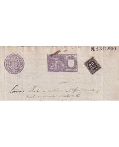 1899-PS-7 ESPAÑA SPAIN REVENUE SEALLED PAPER 1899 SELLO 12º + 20c WAR TAX.