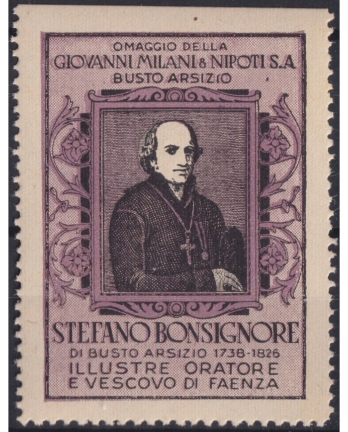 F-EX17451 ITALY ITALIA CINDERELLA 1930 BUSTO ARSIZIO STEFANO BONSIGNORE 40x54 mm ORIGINAL GUM