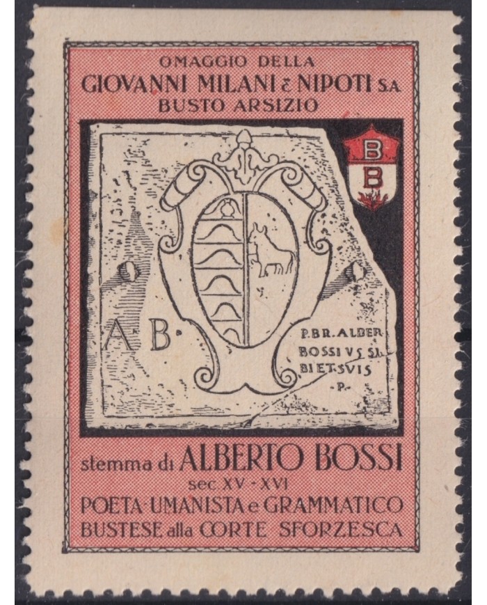 F-EX17453 ITALY ITALIA CINDERELLA 1930 BUSTO ARSIZIO ALBERTO BOSSI 41x55 mm ORIGINAL GUM