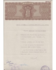 F-EX47233 INDIA REVENUE SEALLED PAPER FREEDOM STATE. 2 RUPEE 50 PAISAS.