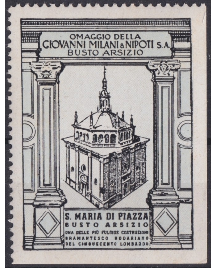 F-EX17455 ITALY ITALIA CINDERELLA 1930 BUSTO ARSIZIO S MARI PIAZZA CHURCH 40x53 mm ORIGINAL GUM