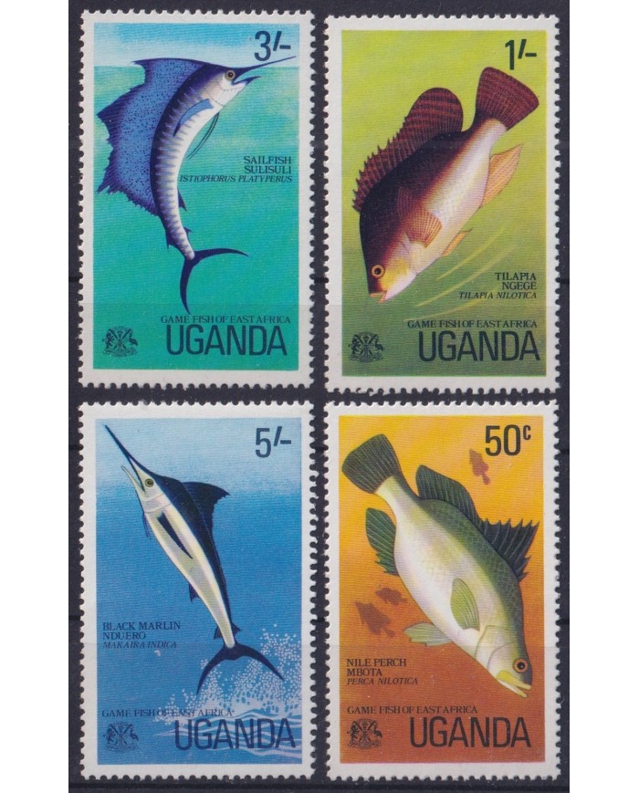F-EX46767 UGANDA MNH 1977 MARINE WILDLIFE FISH PECES SAILFISH MARLIN.