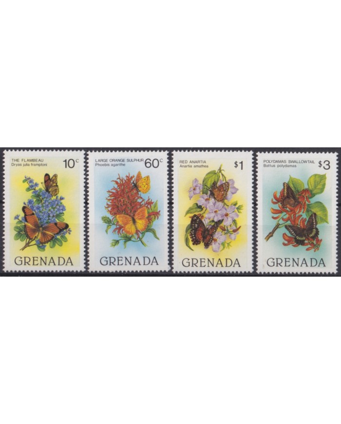 F-EX46769 GRENADA & GRENADINES MNH 1982 INSECTS BUTTERFLY MARIPOSAS PAPILLON.