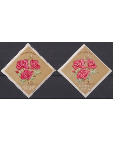 F-EX44952 HUNGARY MNH 1963 FLOWER FLORES ROSE EXHIBITION PERF + IMPERF.