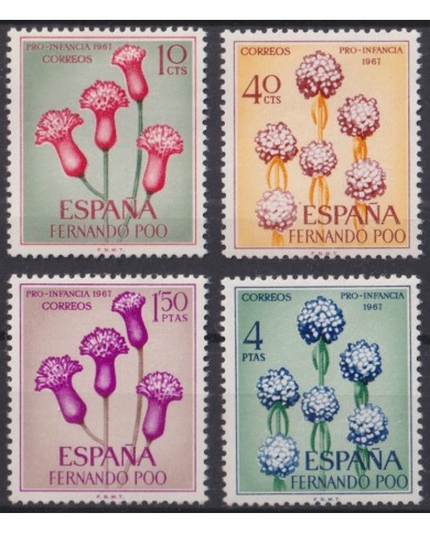 F-EX44958 FERNANDO POO SPAIN MNH 1967 FLOWER FLORES PRO- CHILD.