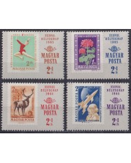 F-EX44940 HUNGARY MNH 1965 ANTELOPE GYMNASTICS COSMOS SPACE FLOWER FLORES.