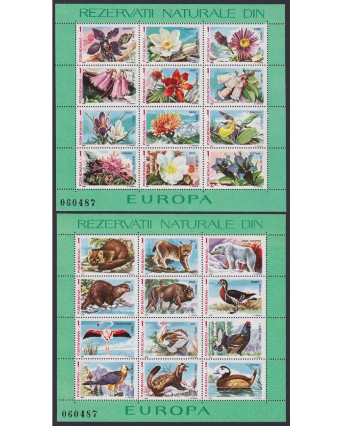 F-EX34786 HUNGARY MNH 1987 EUROPE BIRD DUCK FLAMINGO & ORCHILD FLOWER FLORES