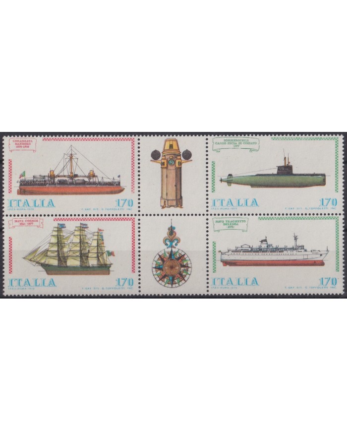 F-EX44944 ITALY MNH 1979 HISTORIC SHIP BATTLESHIP SUBMARINE.