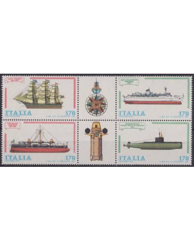 F-EX44945 ITALY MNH 1979 HISTORIC SHIP BATTLESHIP SUBMARINE.