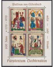 F-EX44951 LIECHTENSTEIN MNH 1970 ART MEDIEVAL MINIATURE SHIP MUSIC HERALDRY.
