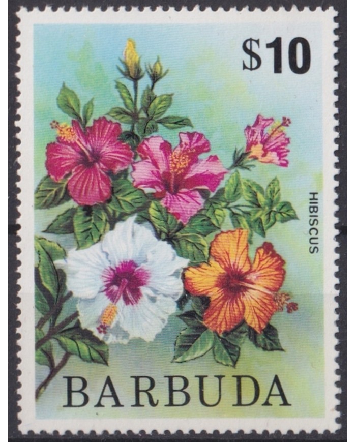 F-EX46882 BARBUDA MNH 1975 HIBISCUS FLORES FLOWER MARPACIFICO.