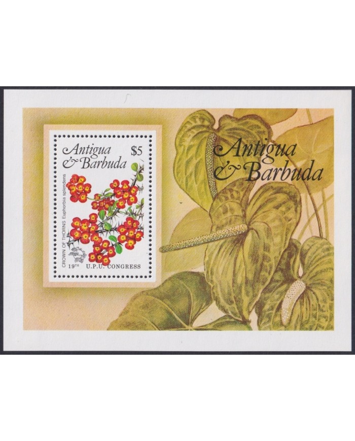F-EX46884 ANTIGUA & BARBUDA MNH 1975 19th UPU CONGRESS FLORES FLOWER.
