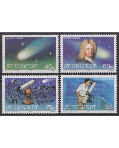 F-EX46993 ST VINCENT MNH 1986 HALLEY COMET SPACE COSMOS.