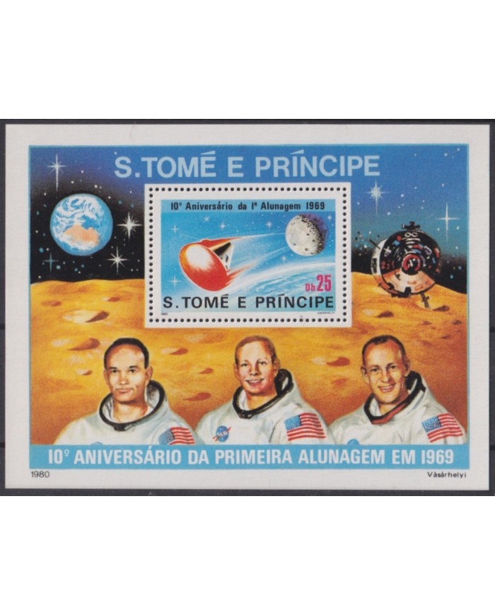F-EX46999 SAO TOME I PRINCIPE MNH 1979 10th MAN IN MOON COSMOS ASTRONOMY.