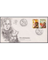 F-EX45208 BRAZIL MNH 1984 FDC COLUMBUS PEDRO DEL CABRAL DISCOVERY FLAG.