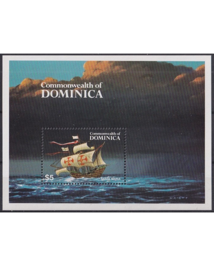 F-EX46965 DOMINICA MNH 1984 DISCOVERY COLUMBUS SHIP SANTA MARIA BARCO.