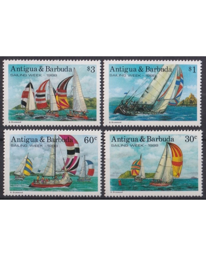 F-EX47049 ANTIGUA & BARBUDA MNH 1988 SAILING WEEK SHIP BARCOS.