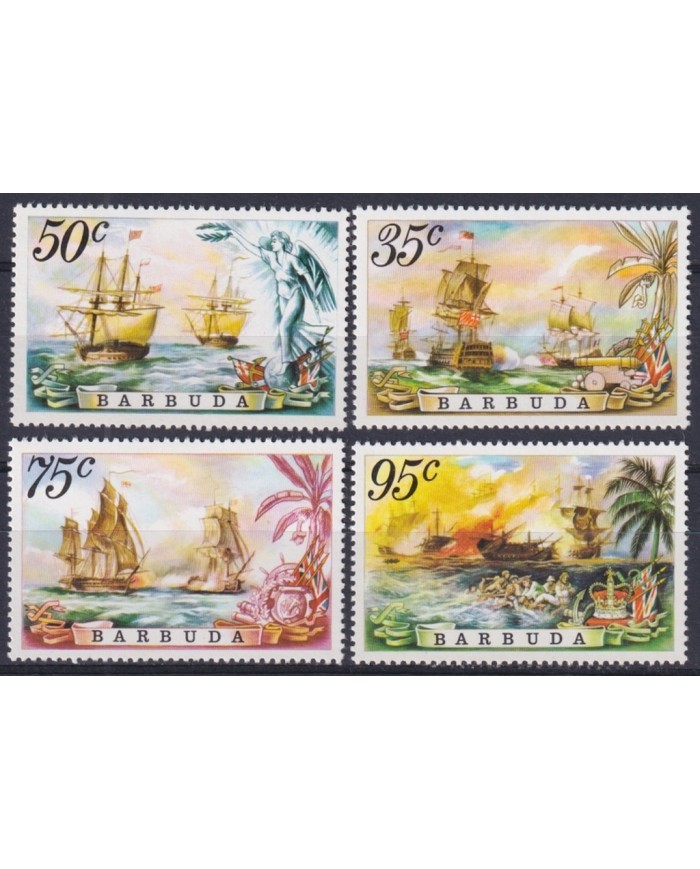 F-EX47048 BARBUDA MNH 1975 OLD SHIP BARCOS.