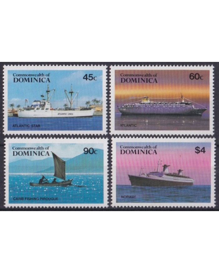 F-EX47033 DOMINICA MNH 1984 SHIP CRUCER ATLANTIC STAR NORWAY PIROUGUE.
